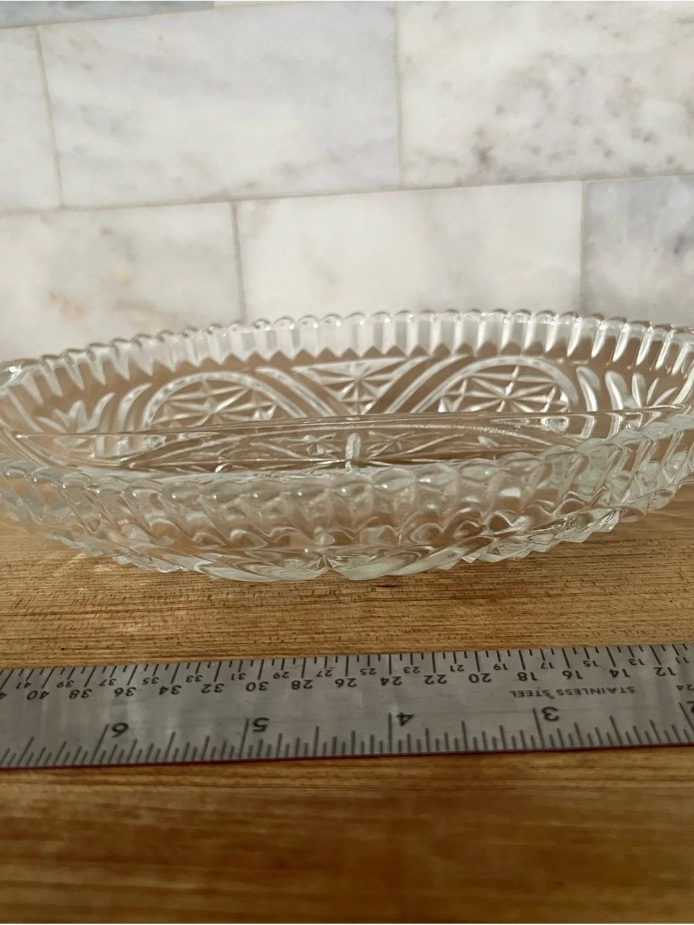 Anchor Hocking Clear Glass Divided Serving Dish
